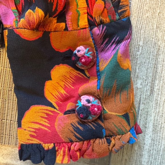 Farm Rio turtleneck floral blouse - Picture 8 of 9